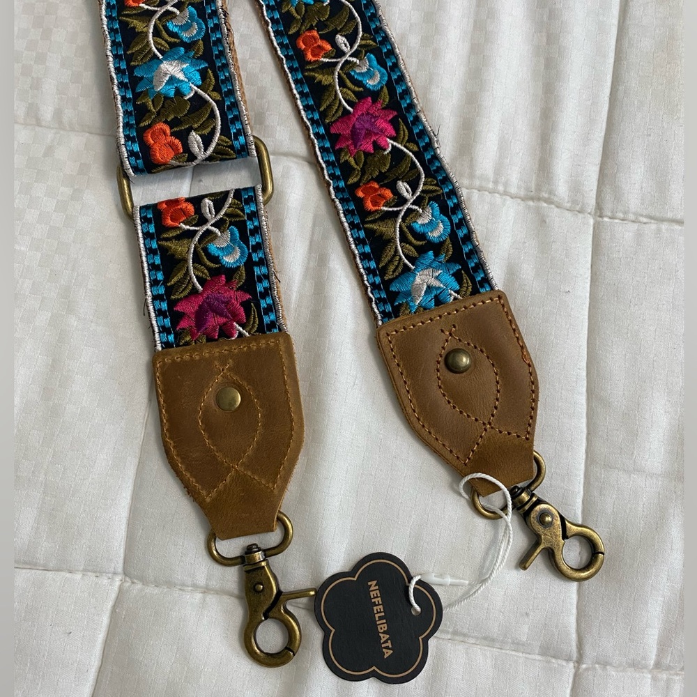 Embroidered Crossbody Purse Strap